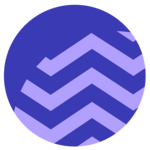 Purple circle with mountain pattern